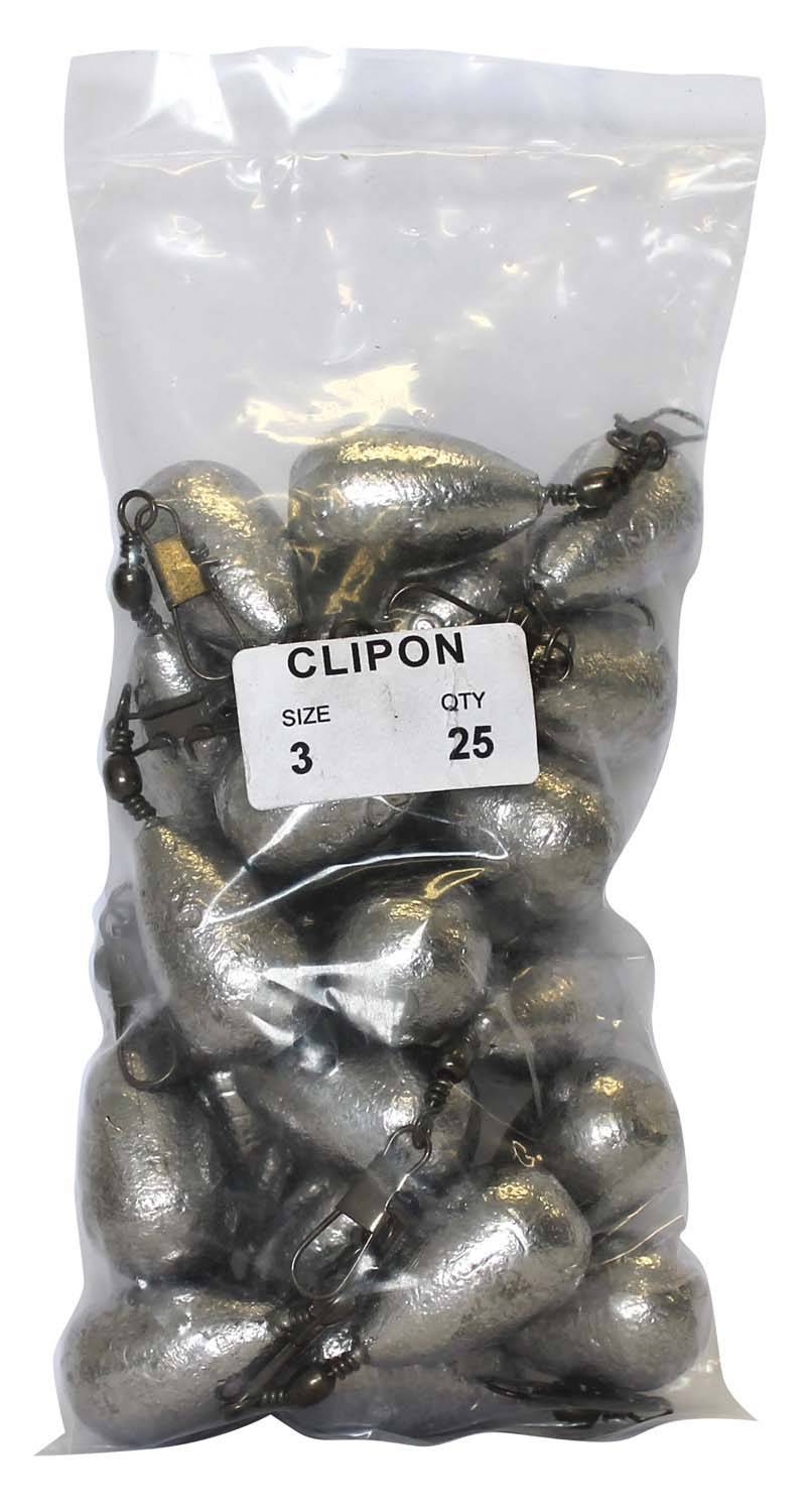 Clipon Sinker Bulk Pack 3oz (25 per pack) - Action Outdoors Kiwi