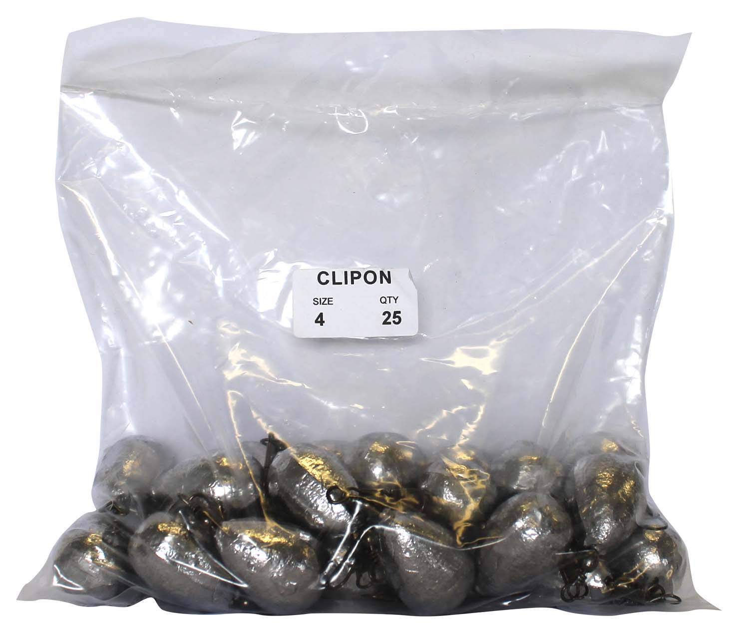 Clipon Sinker Bulk Pack 4oz (25 per pack) - Action Outdoors Kiwi