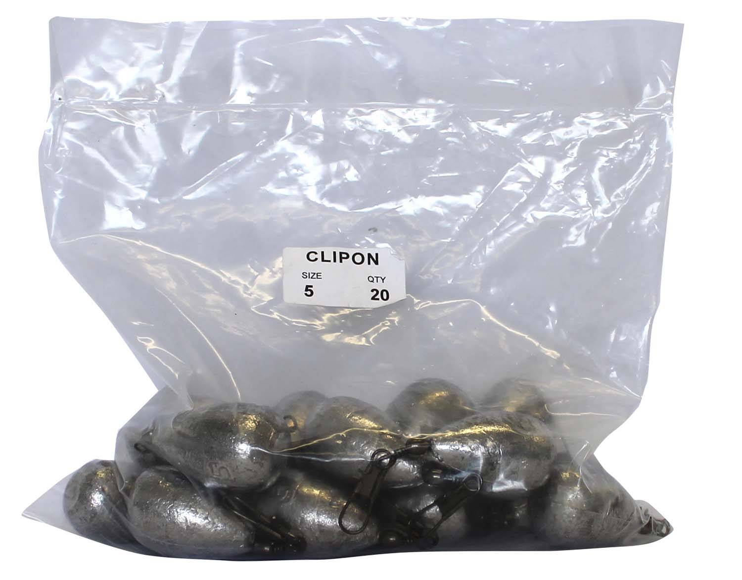 Clipon Sinker Bulk Pack 5oz (20 per pack) - Action Outdoors Kiwi