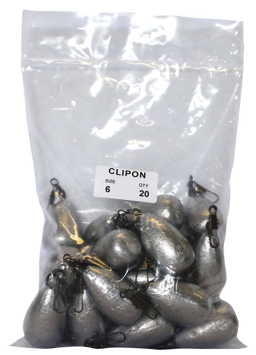 Clipon Sinker Bulk Pack 6oz (20 per pack) - Action Outdoors Kiwi