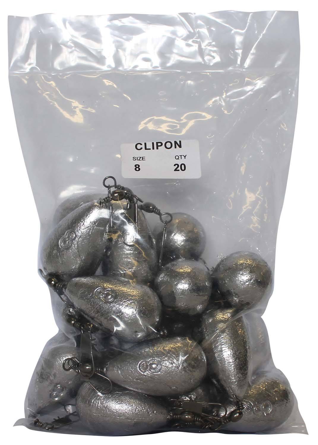 Clipon Sinker Bulk Pack 8oz (20 per pack) - Action Outdoors Kiwi