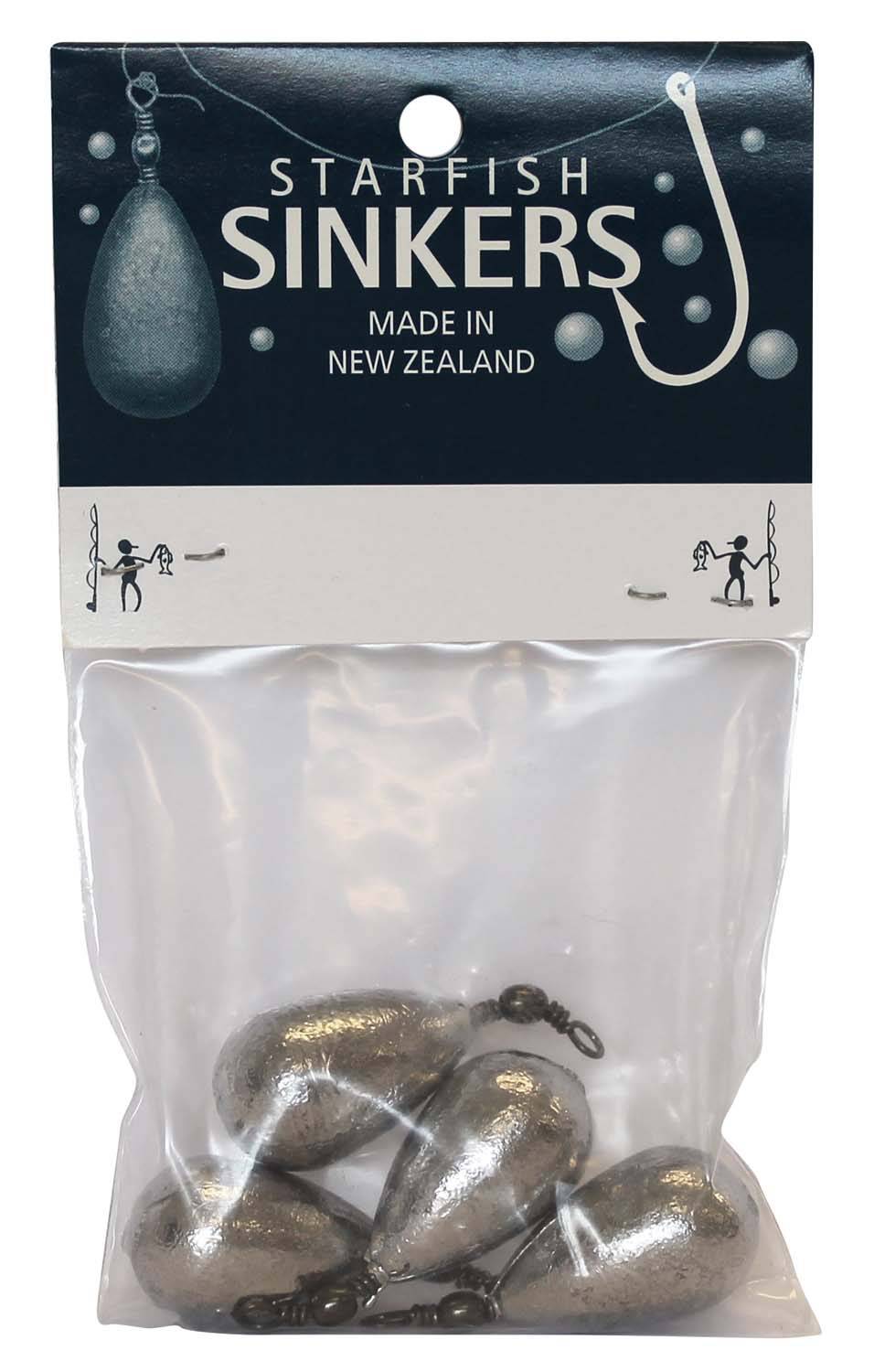 Starfish Clipon Sinker Packet 1.5oz (4 per pack) - Action Outdoors Kiwi