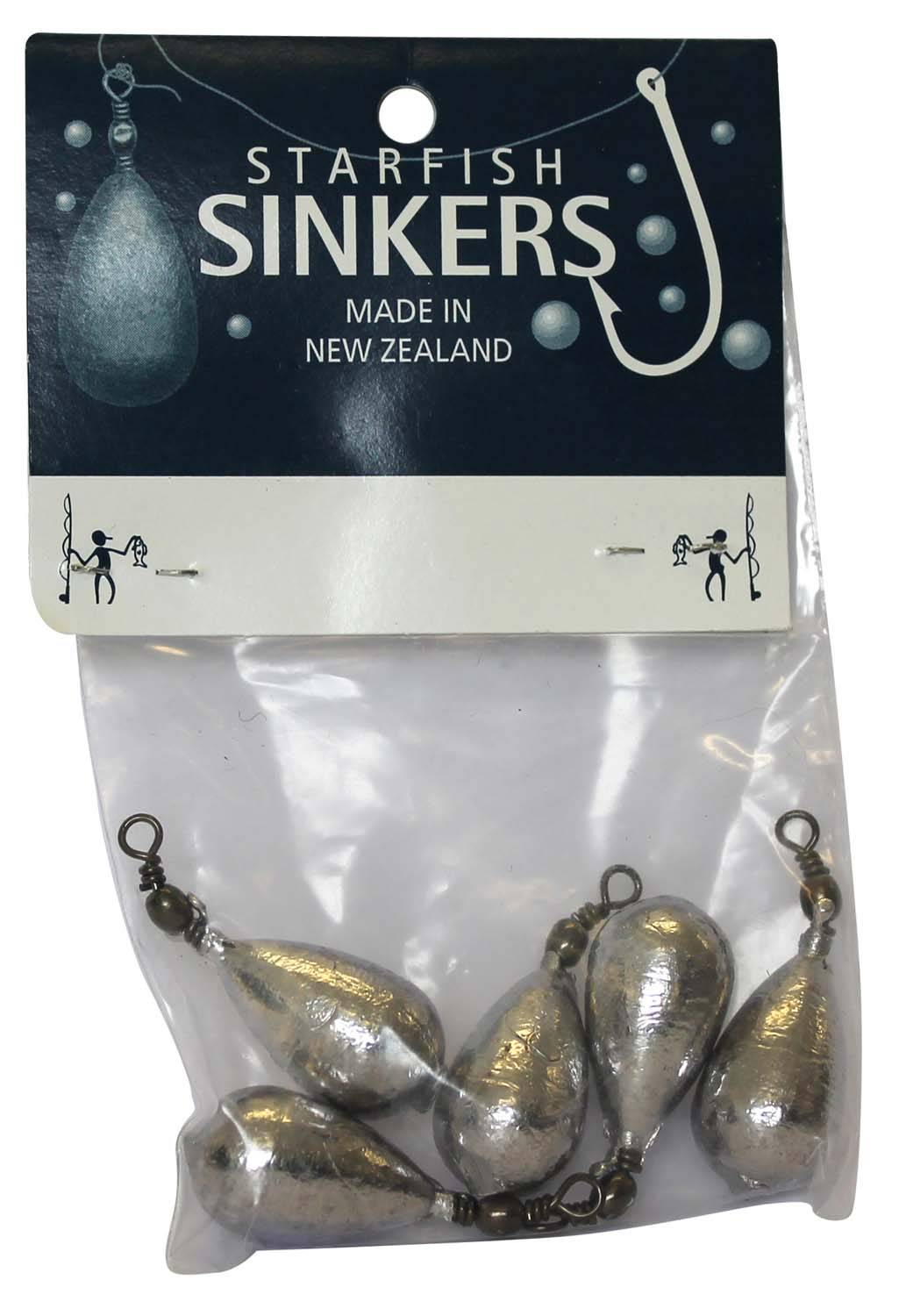 Starfish Clipon Sinker Packet 1oz (5 per pack) - Action Outdoors Kiwi