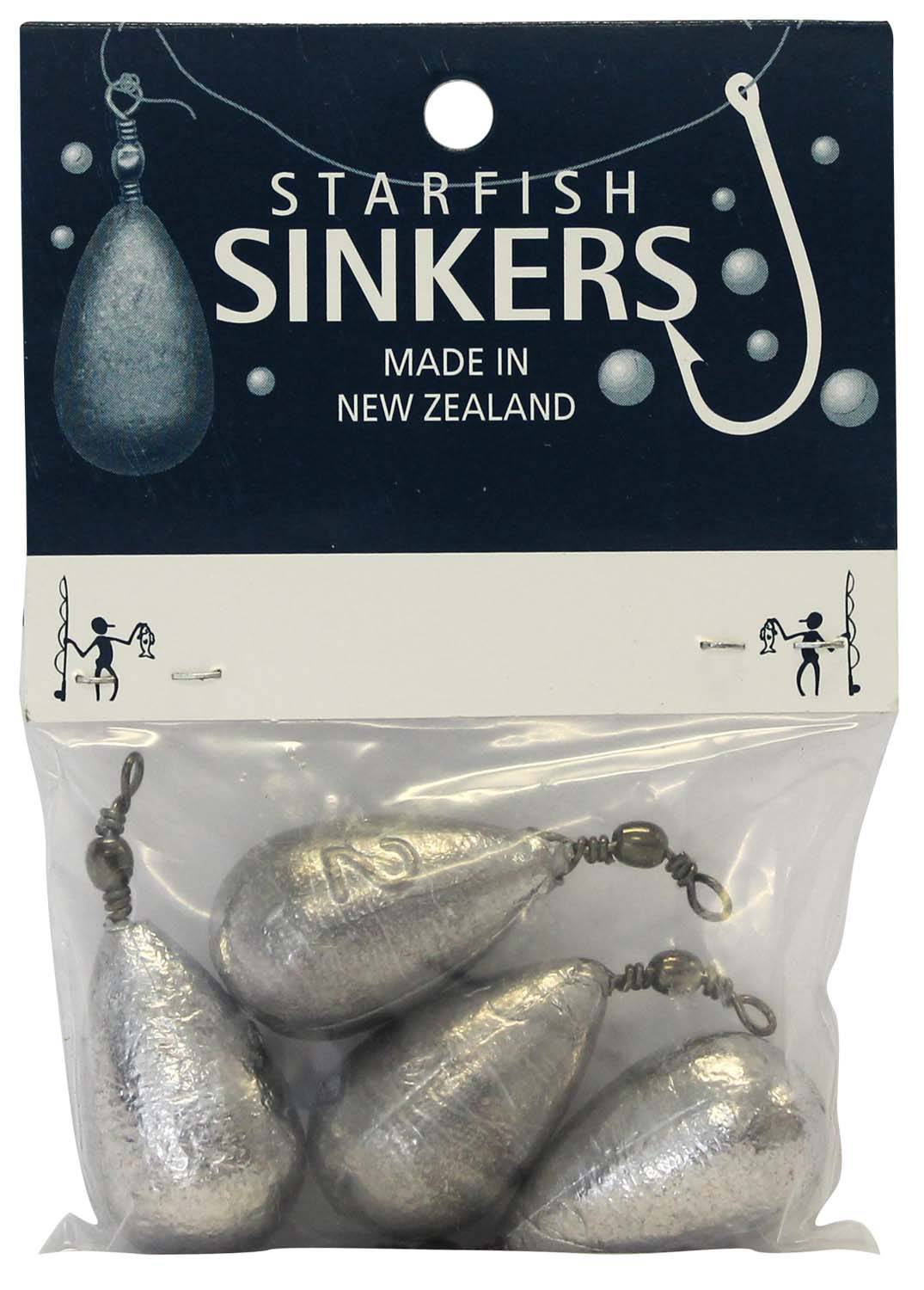 Starfish Clipon Sinker Packet 2oz (4 per pack) - Action Outdoors Kiwi