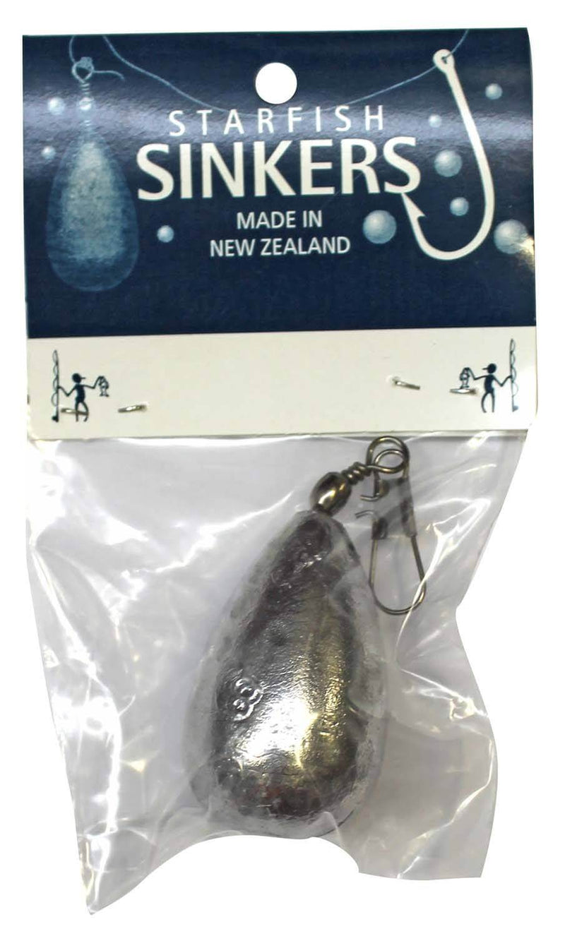 Starfish Clipon Sinker Packet 8oz (1 per pack) - versatile clip on sinkers for fishing, made in New Zealand.