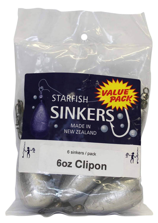 starfish Snap On Sinkers Starfish Clipon Sinker Value Pack 6oz (6 per pack)