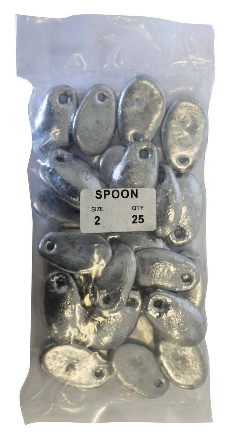 Spoon Sinker Bulk Pack 2oz (25 per pack) - Action Outdoors Kiwi