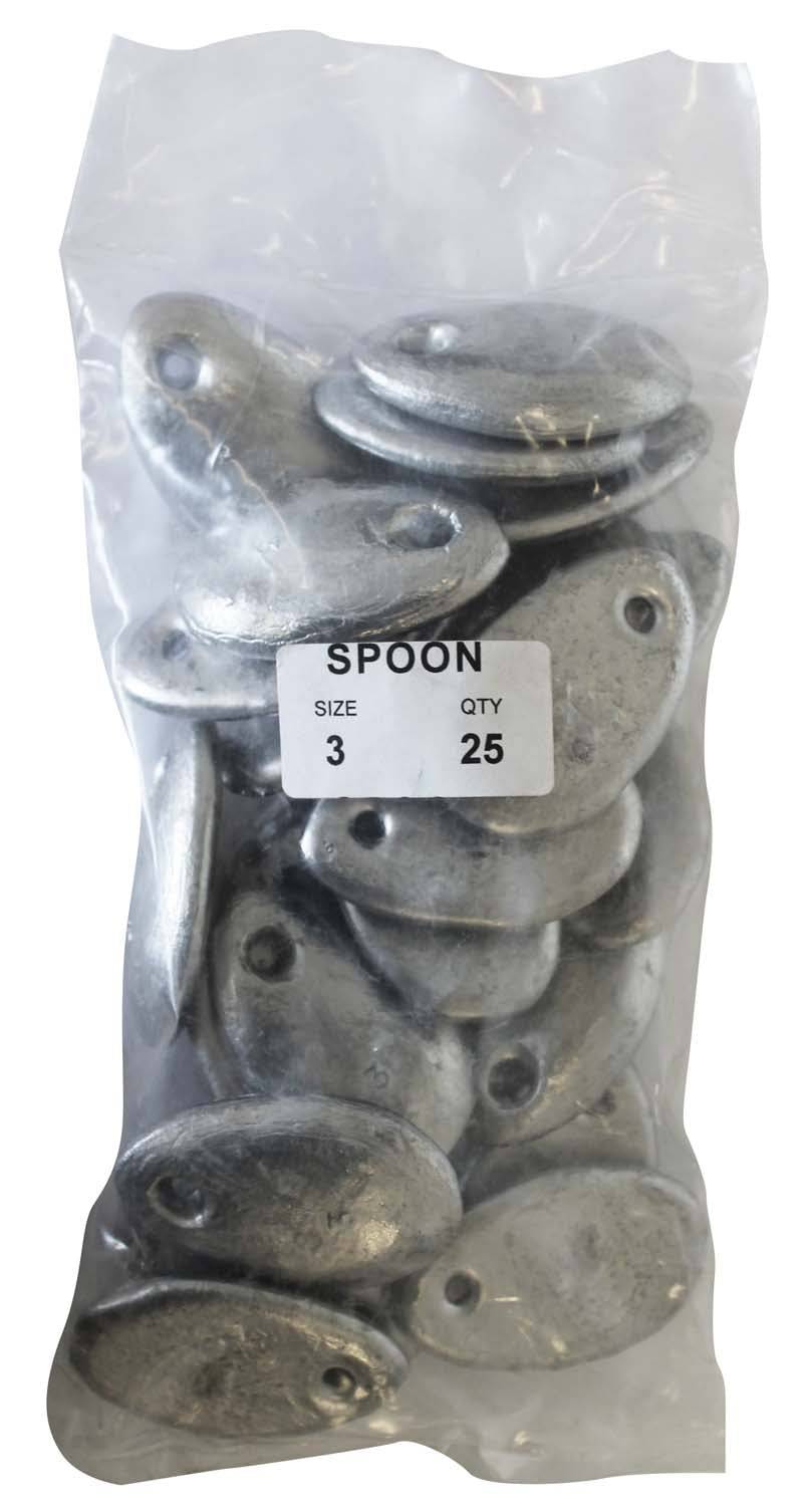 Spoon Sinker Bulk Pack 3oz (25 per pack) - Action Outdoors Kiwi