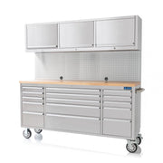 72 Inch 18 Drawers Stainless Steel Tool Chest workbench by Kiwi Grab