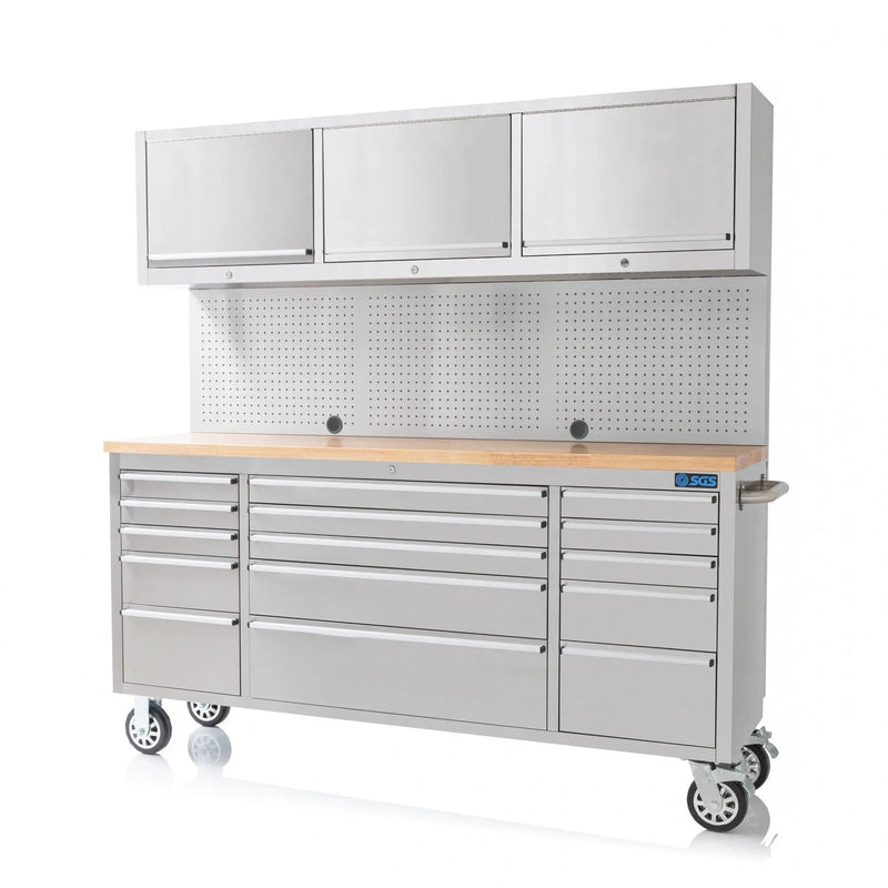 72 Inch 18 Drawers Stainless Steel Tool Chest workbench by Kiwi Grab