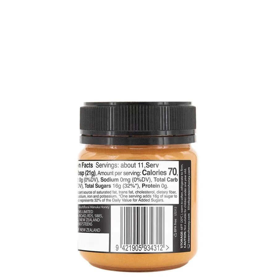 Steens Mānuka Honey CLEARANCE MGO 85 Raw Multifloral Mānuka Honey 225g