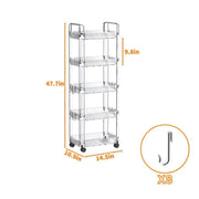 g8buynz 5 Tier Acrylic Clear Rolling Storage Cart on Wheels Rolling Utility carts Organization Cart 5 Tier Acrylic Clear Rolling Storage Cart on Wheels Rolling Utility carts Organization Cart