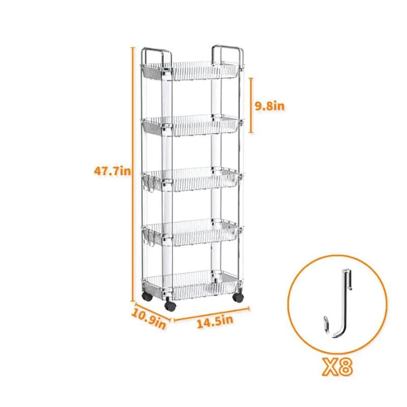 g8buynz 5 Tier Acrylic Clear Rolling Storage Cart on Wheels Rolling Utility carts Organization Cart 5 Tier Acrylic Clear Rolling Storage Cart on Wheels Rolling Utility carts Organization Cart