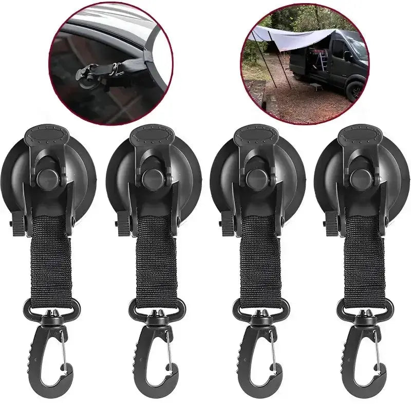 Heavy-Duty Car Suction Cup Anchor with Hook & Carabiner by Habicare
