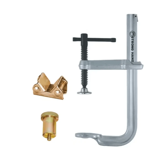 Strong Hand 4-In-1 Utility F Style Clamp with removable accessories and sliding arm design.