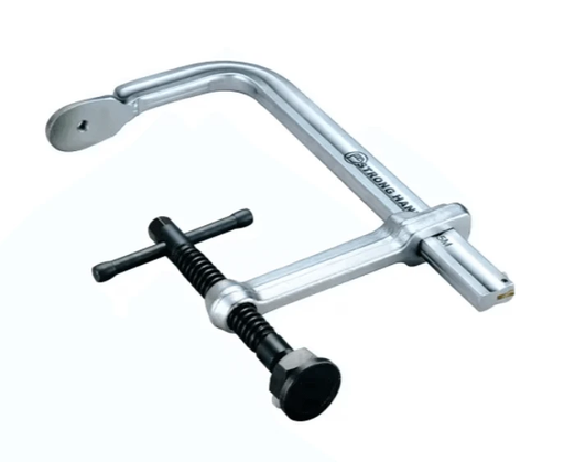 Strong Hand Utility F Style Clamp designed for heavy-duty clamping with a capacity of 420mm and 1100kg pressure.