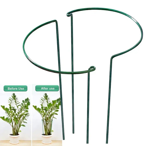 Sturdy Metal Outdoor Plant Support Stakes (2pcs) by Habicare