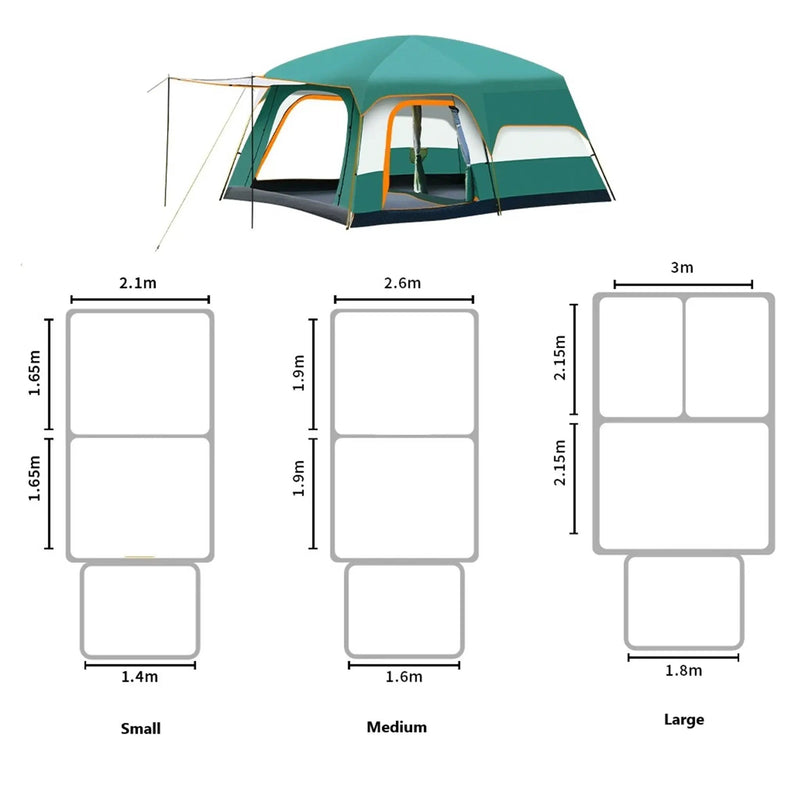 Clearance!!! Family Outdoor Camping Tent – Double Layer, Family Cabin Tent LCF71406 by ECOTREK