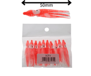 Surfcasting octopus skirt pack 50mm 10 pack for increased fish strikes with realistic action.