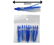 Surfcasting octopus skirt pack 50mm 10 pack - realistic octopus lures for surfcasting fishing.