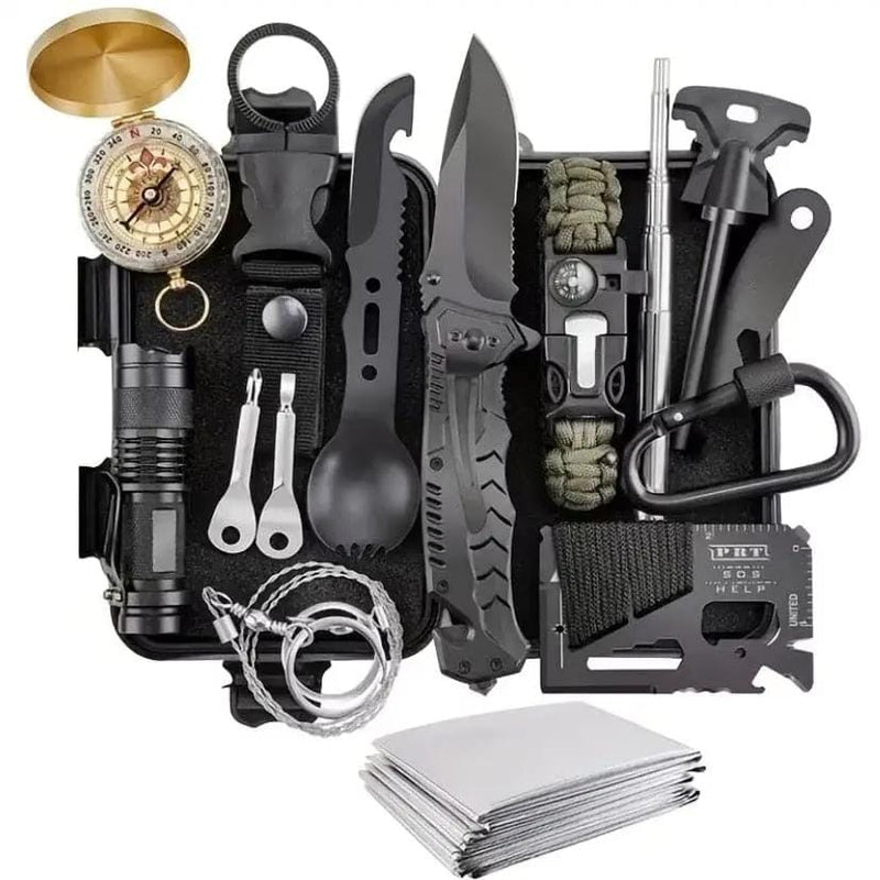 9eight5 Tools & Kits (multipurpose) Survival Kit - (15 Piece) With Waterproof Case Survival Kit - (15 Piece) With Waterproof Case