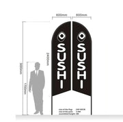 'SUSHI' 3.4m Ground Drill/SET Commercial Feather Banner Flag by dealonline.co.nz