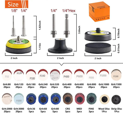 270PCS Sanding Discs Pad Variety Kit by salelink.co.nz
