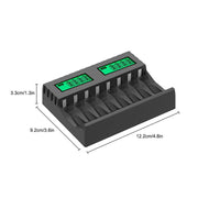 8 Slot Smart Battery Charger for AA/AAA Rechargeable Batteries LCD Display by salelink.co.nz