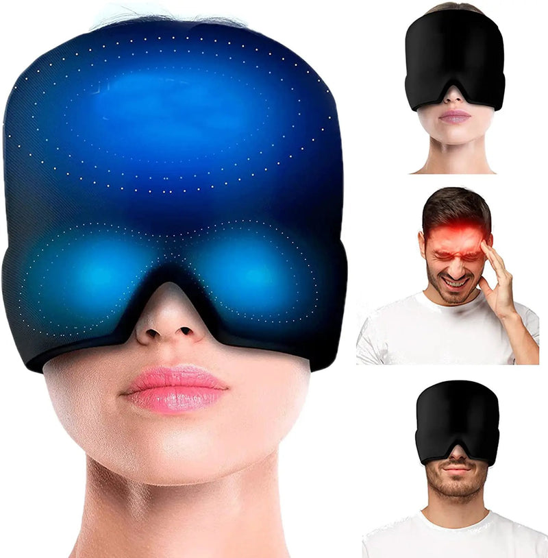 Migraine Relief Hat Ice Headache Wrap for Puffy Eyes by salelink.co.nz