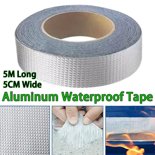 5cmx5M Waterproof Tape Butyl Seal Rubber Roof Repair Aluminum Foil Tape by salelink.co.nz