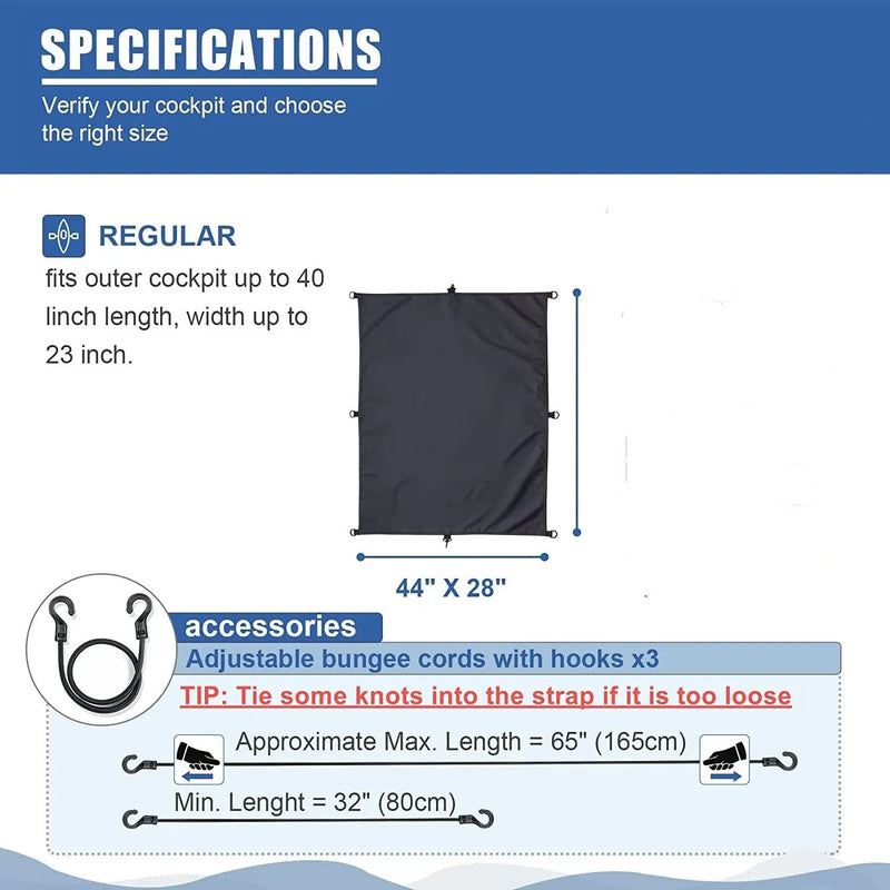112x72cm Kayak Cockpit Drape Waterproof Seal Cockpit Cover by salelink.co.nz