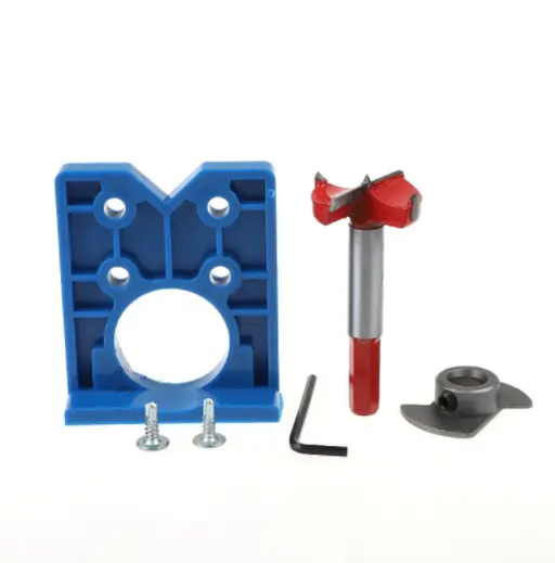 35mm Door Hinge Hole Saw Cutter Concealed Hinge Jig with Forstner Bits Positioner by salelink.co.nz