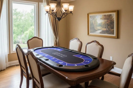 2m x 1m Foldable Poker Table Top for 8 Players Chips Tray & Cup Holders Texas by dealonline.co.nz