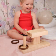 Wooden Montessori Rings Posting Activity - Qtoys | Montessori Toy NZ by Curious Moonbeam