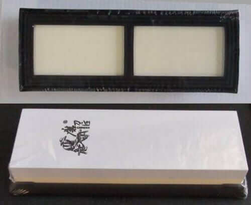 1000G to 3000G Water Stone Double Sided for sharpening knives, showing double-sided whetstone and packaging