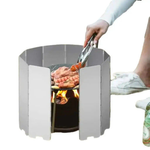 Tall Aluminium Stove Windscreen – Foldable Gas Burner Shield by Habicare
