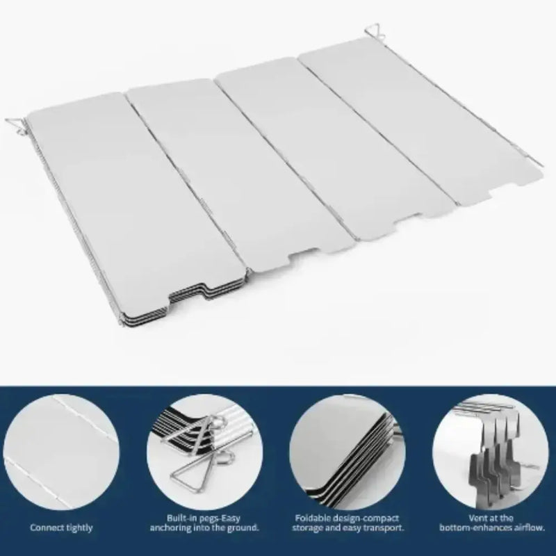 Tall Aluminium Stove Windscreen – Foldable Gas Burner Shield by Habicare