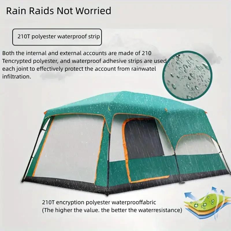 SportZone.co.nz Tasman 3-5 Person Pop Up Tent For Camping Green Outdoor Festival Tasman Three To Five Person Pop Up Tent For Camping