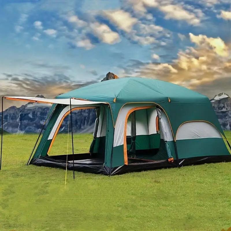 SportZone.co.nz Tasman 3-5 Person Pop Up Tent For Camping Green Outdoor Festival Tasman Three To Five Person Pop Up Tent For Camping