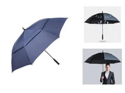 Navy Double-Canopy Umbrella Windproof 150CM Large Auto-Open +Cover by dealonline.co.nz