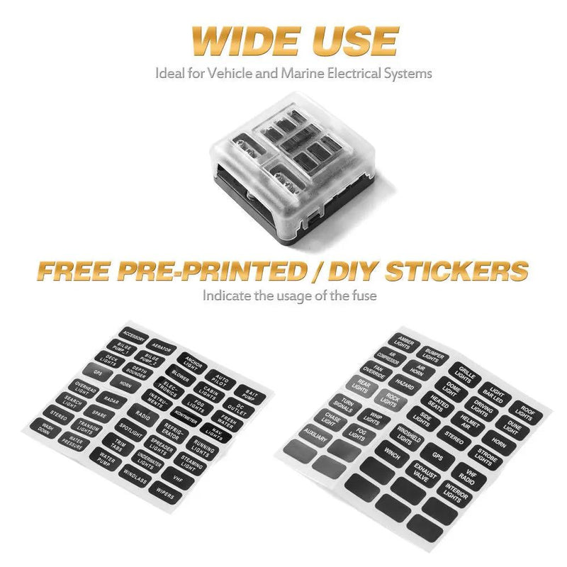 6-Way Blade Fuse Block Box Holder by salelink.co.nz