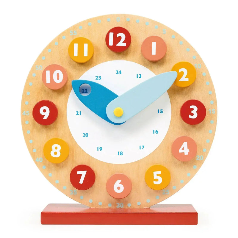 Teaching Clock – Mentari | Wooden Educational Toy NZ by Curious Moonbeam