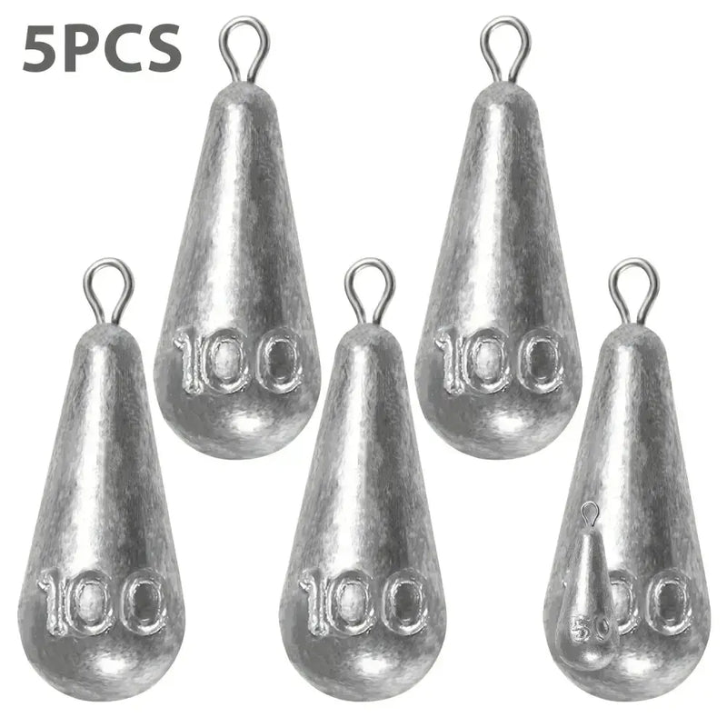 Teardrop Fishing Sinkers – Lead Weights for Bass (10 Sizes) by Habicare