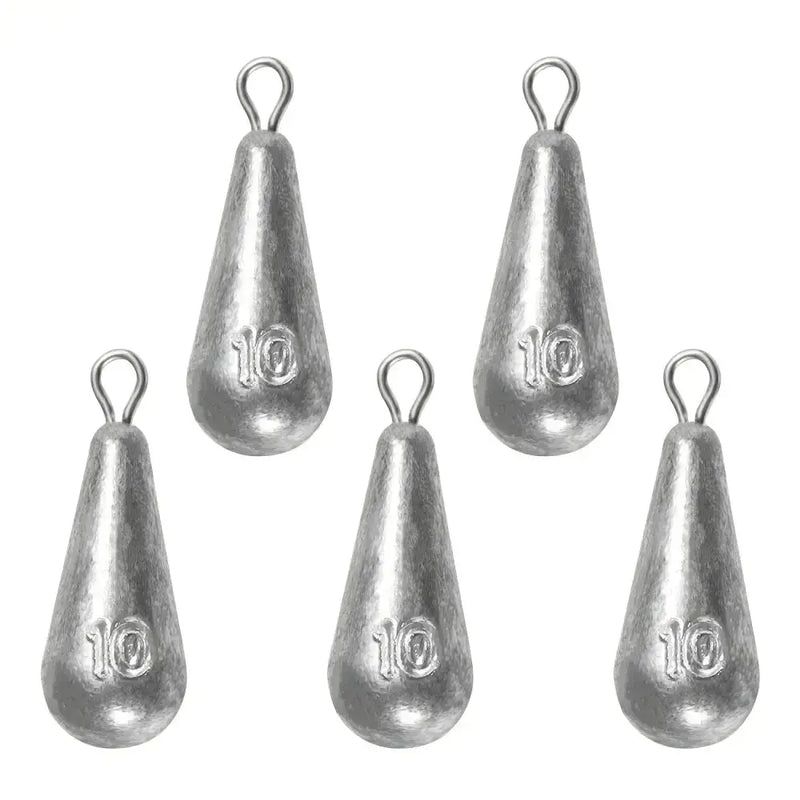 Teardrop Fishing Sinkers – Lead Weights for Bass (10 Sizes) by Habicare
