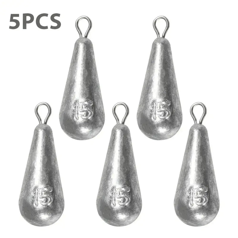 Teardrop Fishing Sinkers – Lead Weights for Bass (10 Sizes) by Habicare