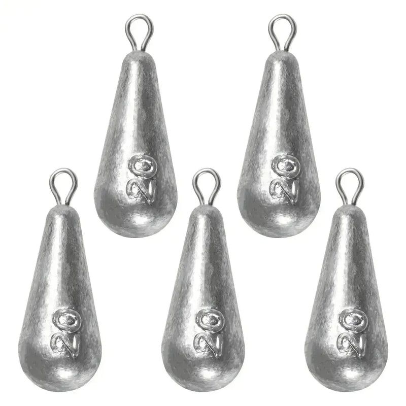 Teardrop Fishing Sinkers – Lead Weights for Bass (10 Sizes) by Habicare
