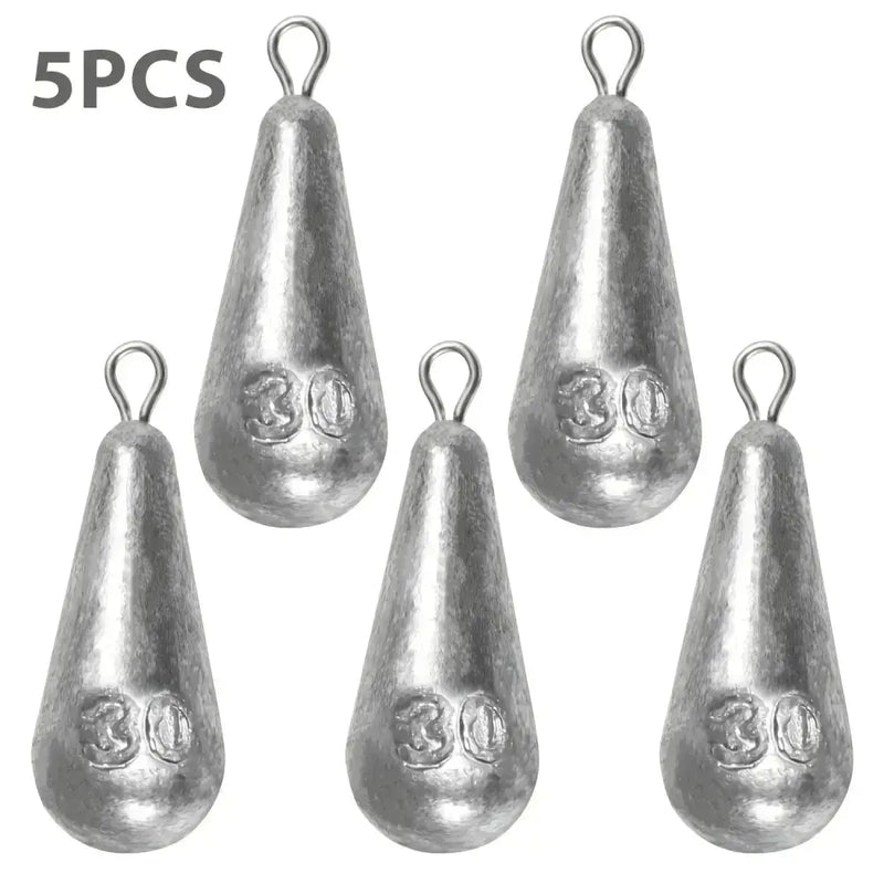 Teardrop Fishing Sinkers – Lead Weights for Bass (10 Sizes) by Habicare