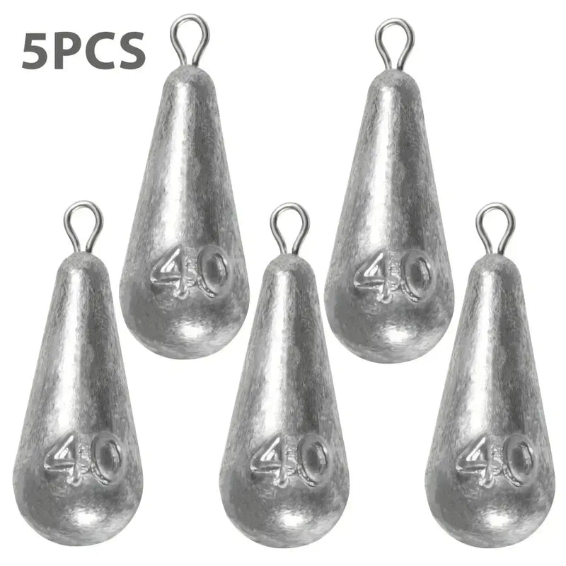 Teardrop Fishing Sinkers – Lead Weights for Bass (10 Sizes) by Habicare