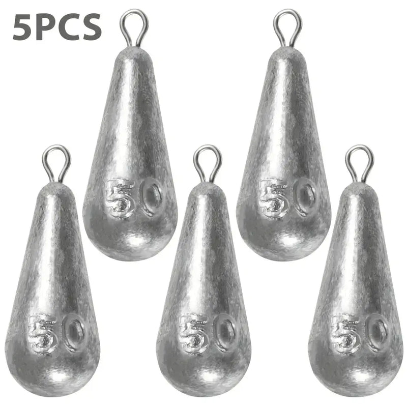 Teardrop Fishing Sinkers – Lead Weights for Bass (10 Sizes) by Habicare