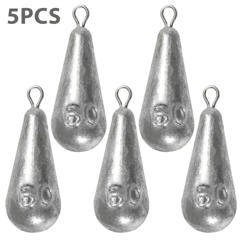 Teardrop Fishing Sinkers – Lead Weights for Bass (10 Sizes) by Habicare